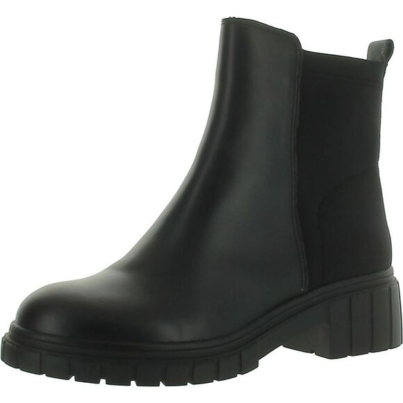 Blondo Womens Prestly Black Leather Lugged Sole Zipper Ankle Boots Shoes NWT - Picture 1 of 5
